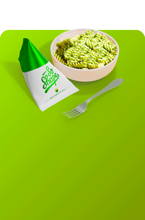 Pesto flavoured pasta